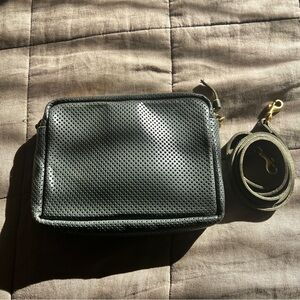 Clare V. Perforated leather Loden Midi Sac